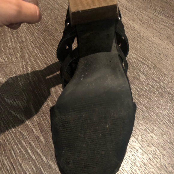 Black suede open toed bootie - Picture 5 of 5